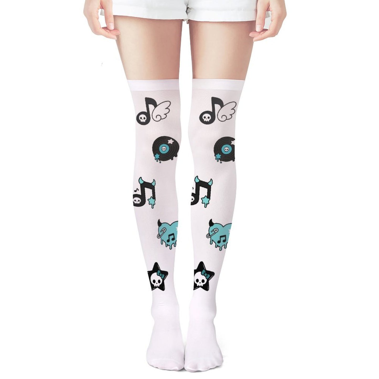 Y2K Music Scene Kid Knee High Stockings