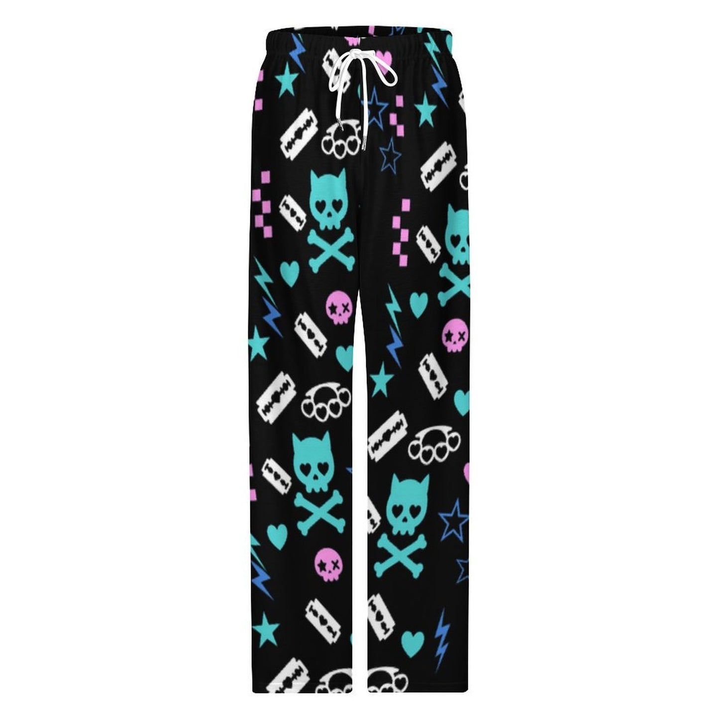 Scene Emo Cat Skull Pajama Pants (S–5XL)