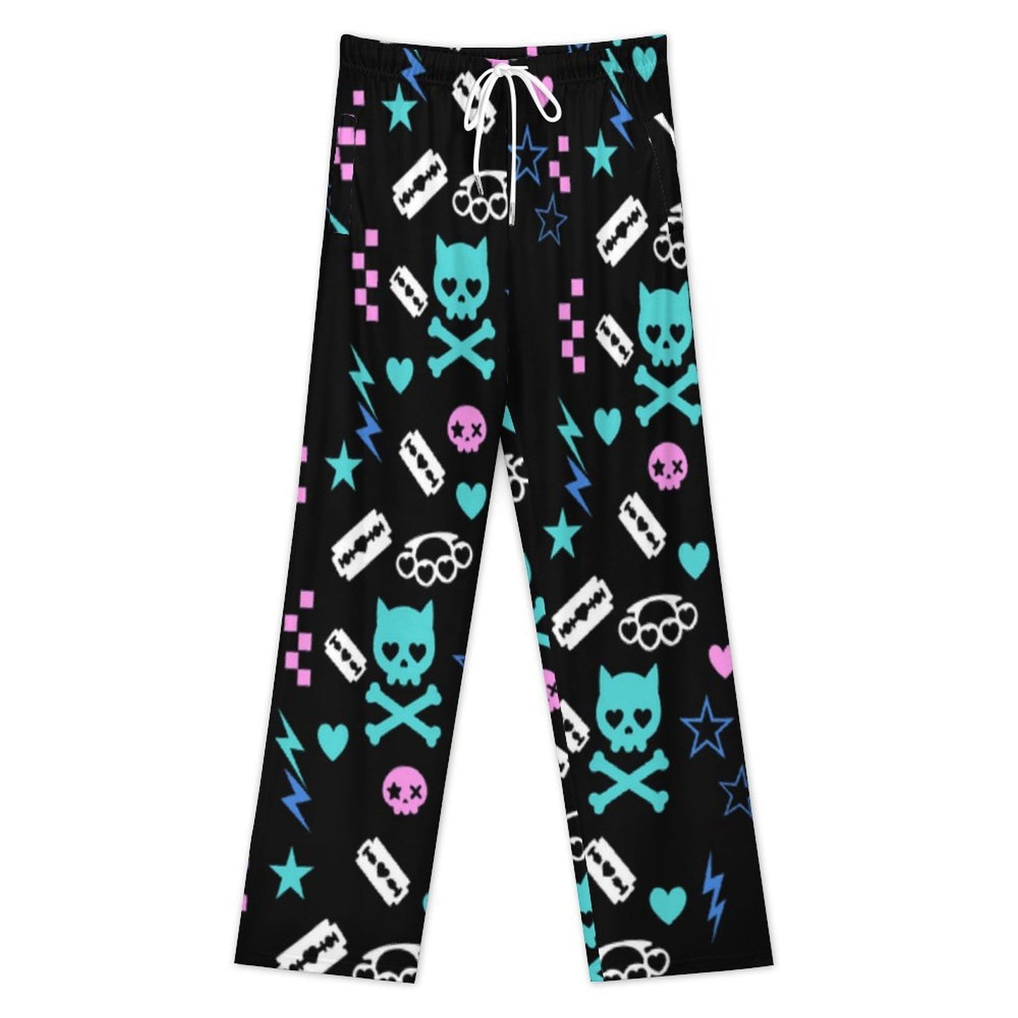 Scene Emo Cat Skull Pajama Pants (S–5XL)