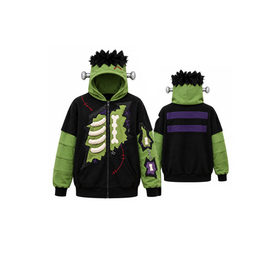 Electric Zombie Monster Hoodie – Black & Green