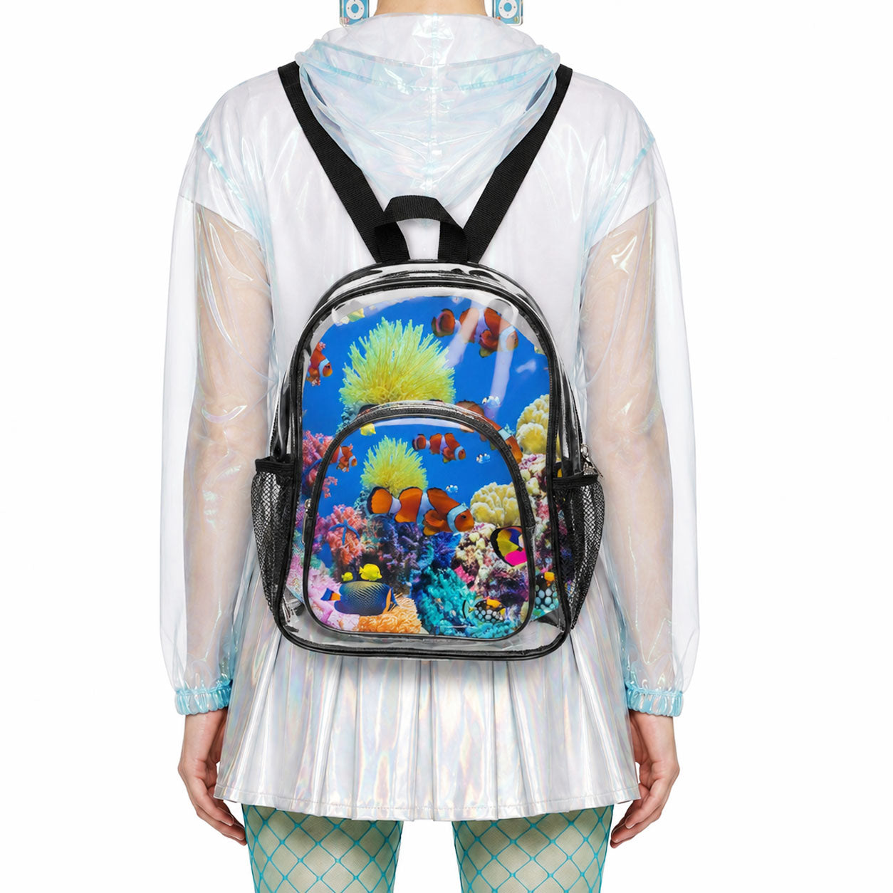 Clownfish Reef Clear Stadium Backpack – Digitalcore Frutiger Aero Y2K PVC Bag