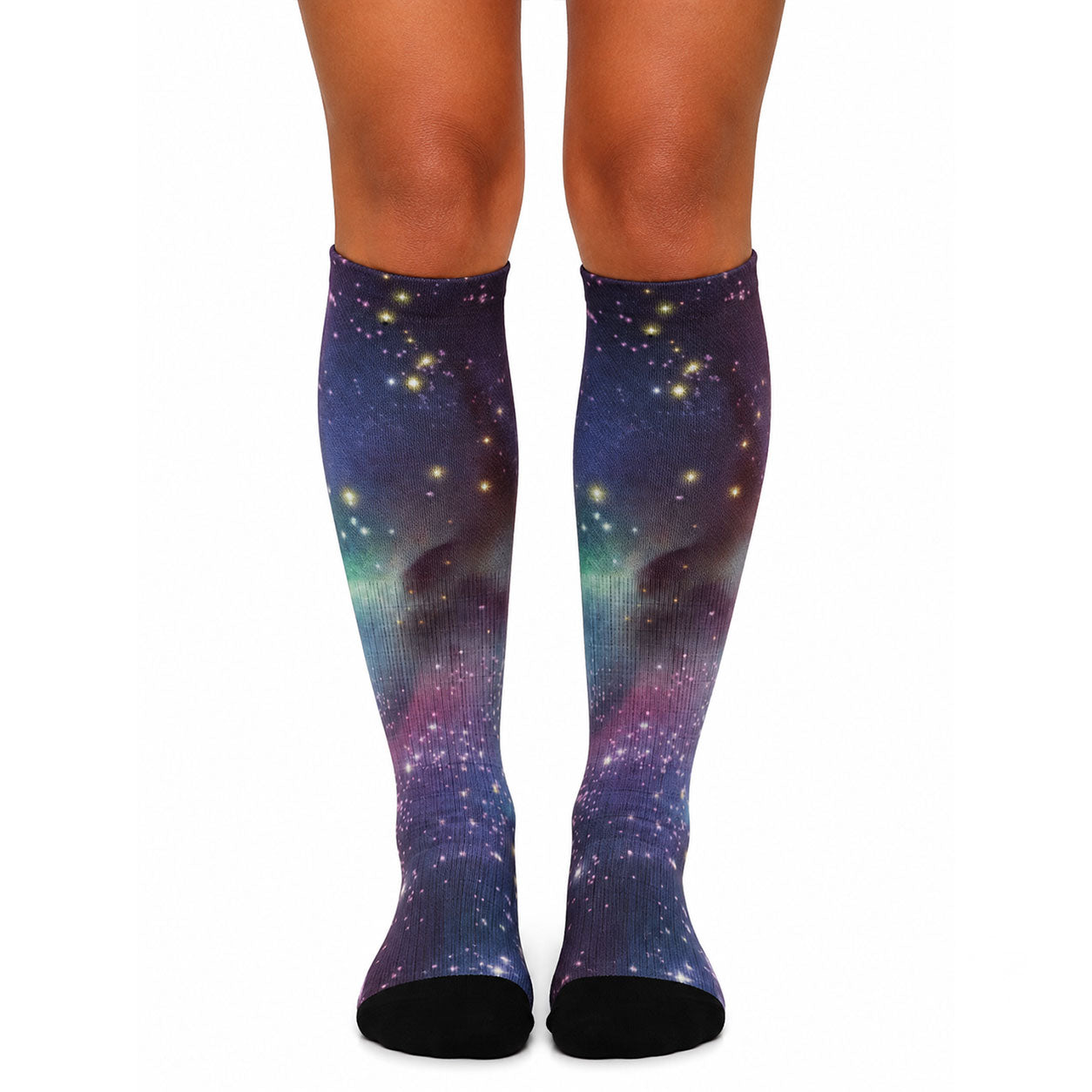Galaxy print crew socks