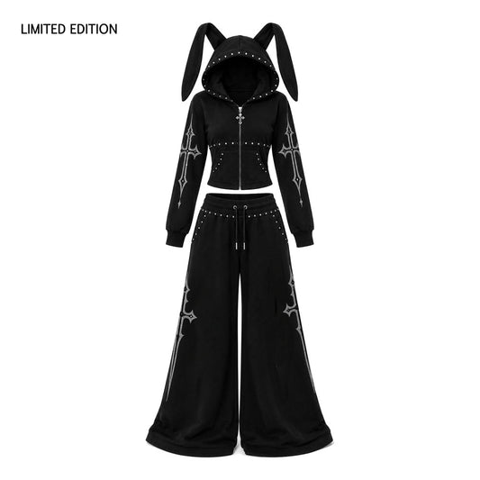 Grunge Bunny Limited Edition Y2K Tracksuit Set | Cotton Fleece