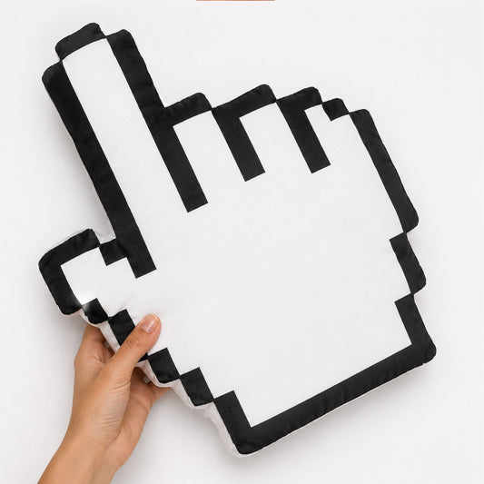 Pixel Hand Cursor Custom Shaped Pillow