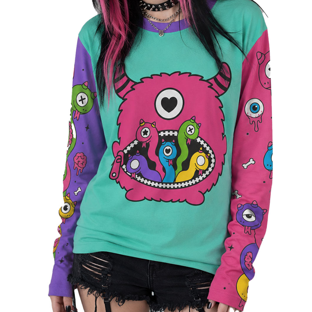 Sheppy Zippy Hebichan Gang All-Over Print Long Sleeve Tee (XS–5XL)