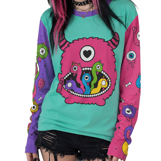 Sheppy Zippy Hebichan Gang All-Over Print Long Sleeve Tee (XS–5XL)