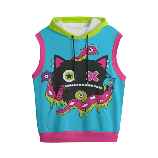 Bebi Hebi Monster Hooded Vest | Cotton Scene Emo Sleeveless Hoodie