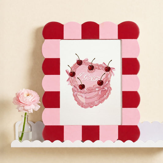 IGAF Cherry Heart Cake Poster – Pink Statement Dessert Art Print