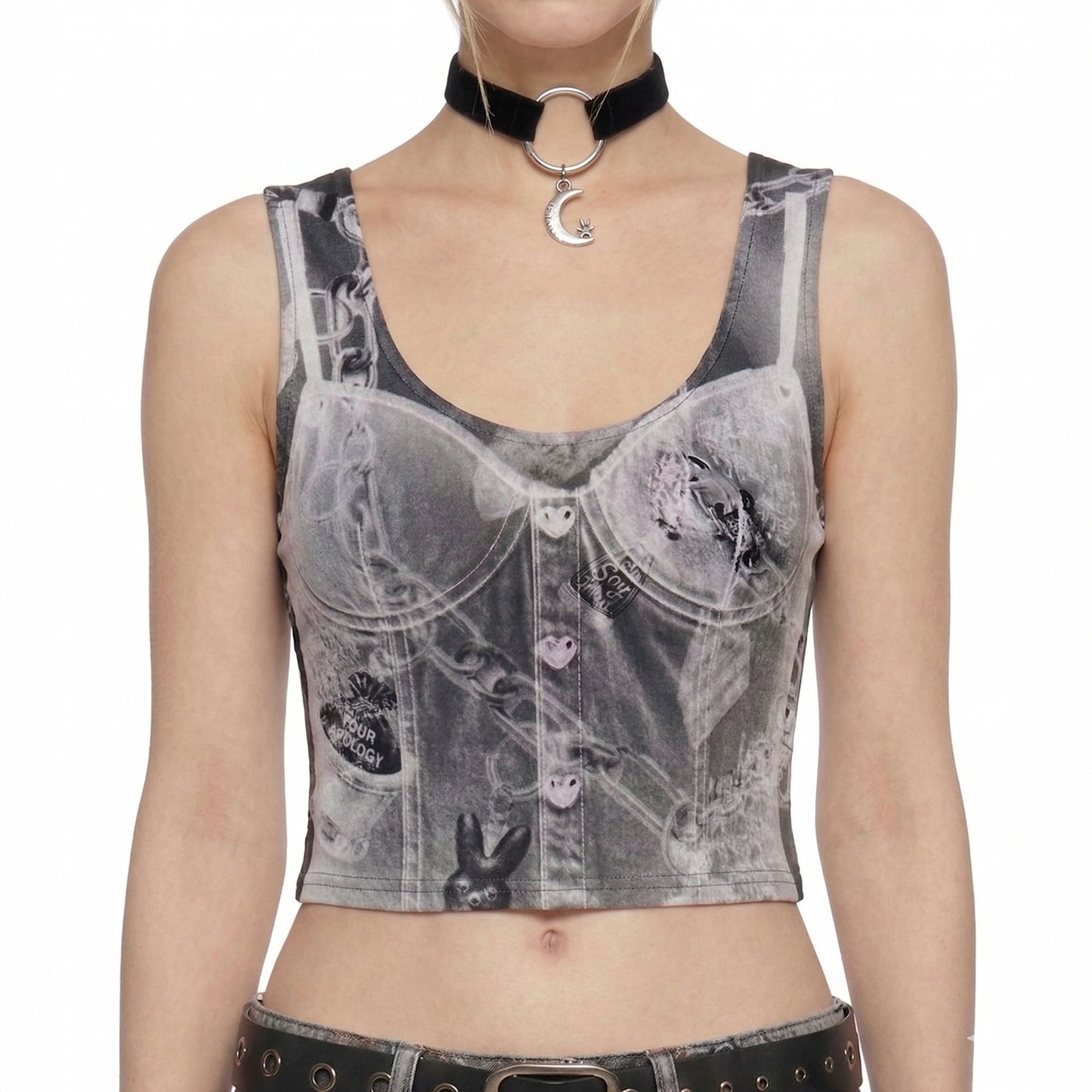 Love Me – Romantic Gothic Corset Crop Top