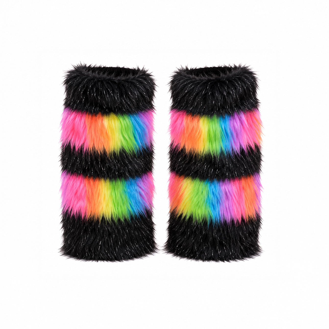 Rainbow Furry Leg Warmers