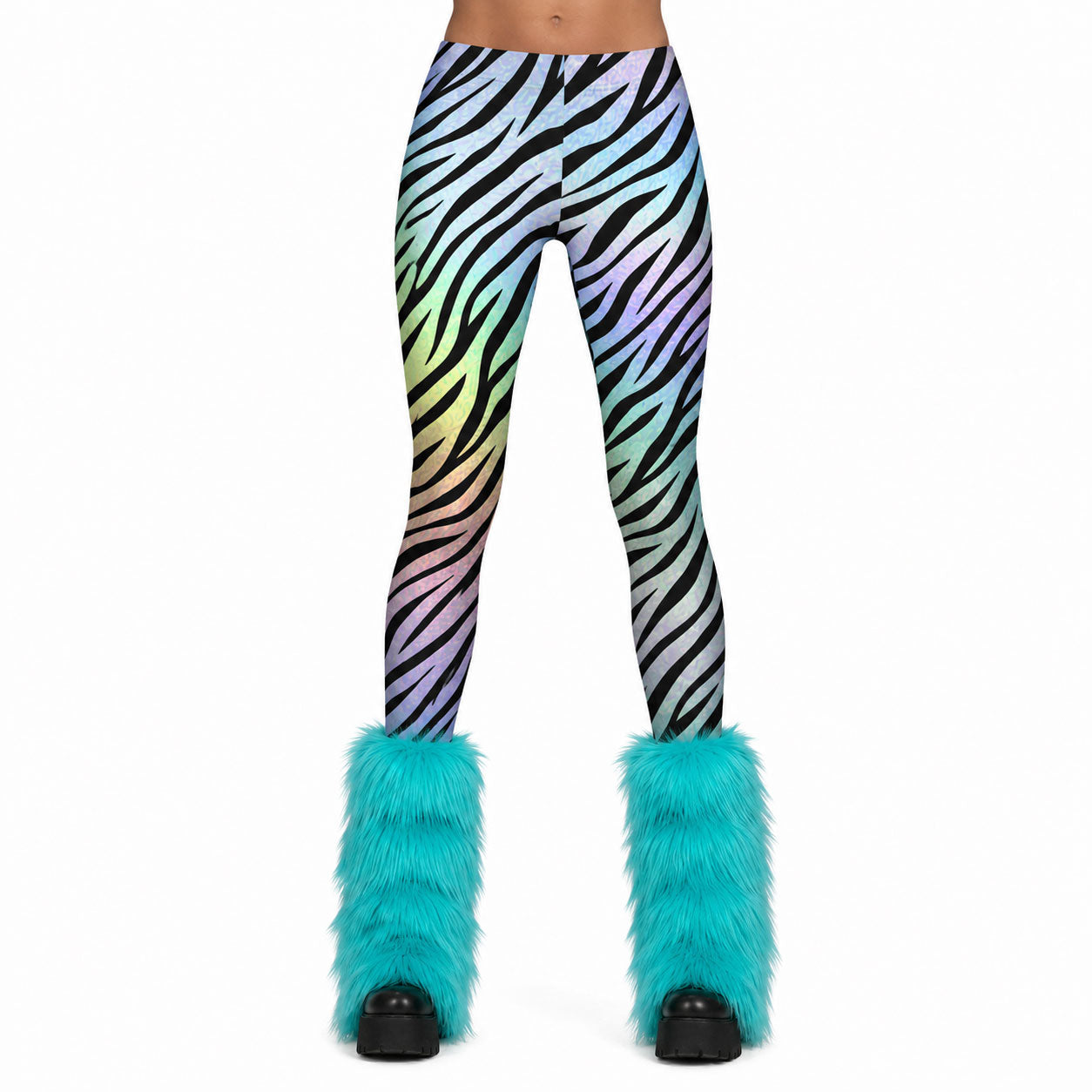 Scene Kid Zebra Leggings – Y2K Emo Glam Pastel Leggings