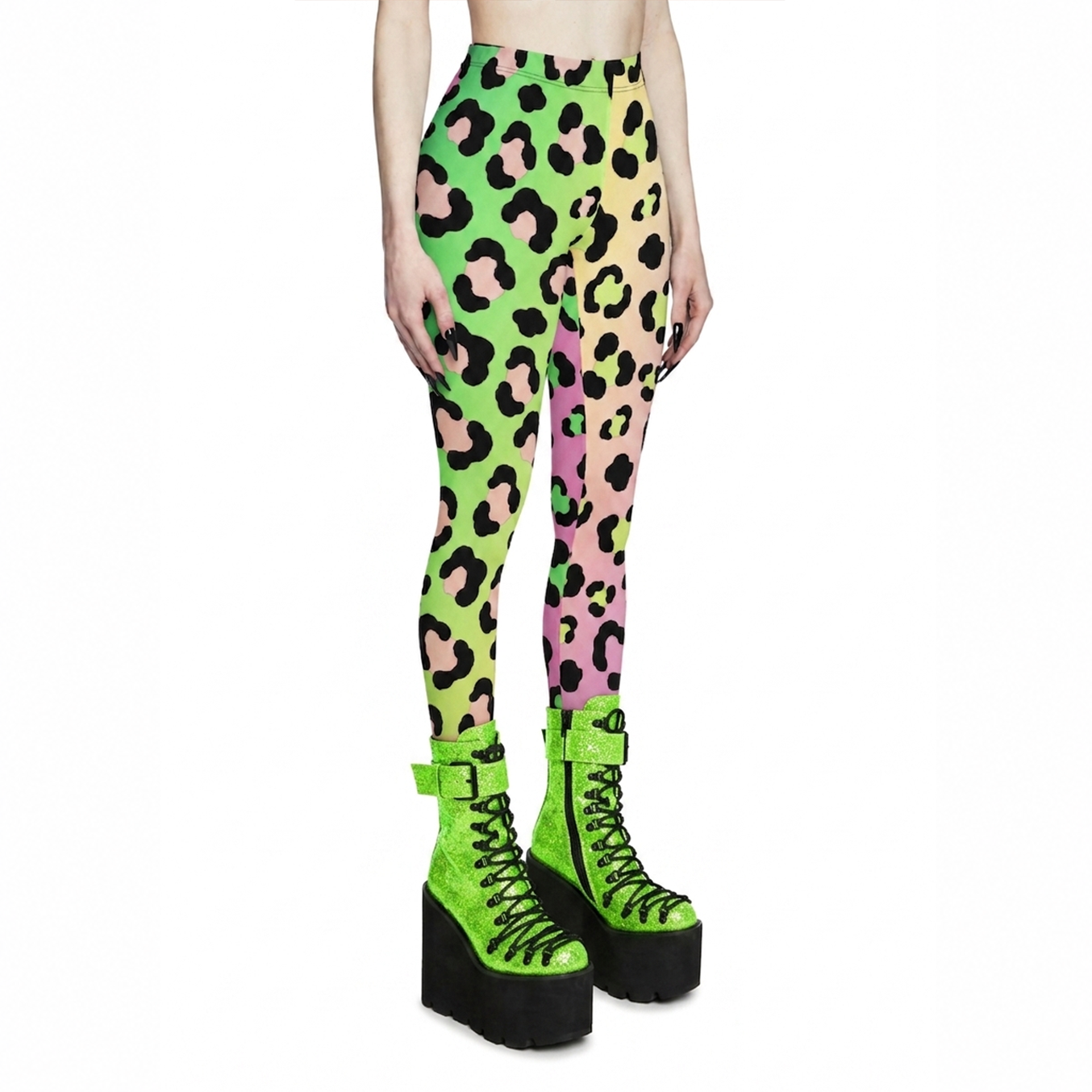 Neon Leopard Print Alt Leggings
