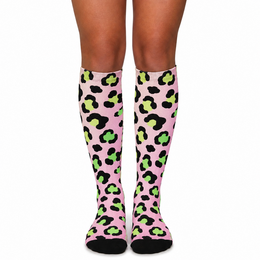 Pastel Leopard Knee High Socks