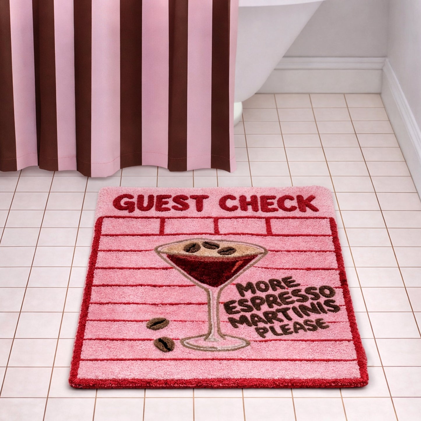 Guest Check Espresso Martini Tufted Bath Mat