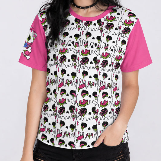 Zombie Kitty Melt All-Over Print Unisex Tee (XS–5XL)