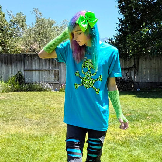 Neon Leopard Skull Unisex Cotton T-Shirt (S–5XL)