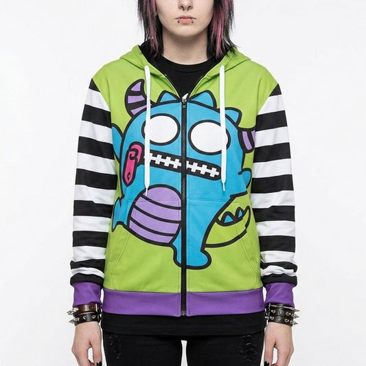 Zippy Sheppy Monster Scene Cotton Zip Hoodie (XS to 6XL)