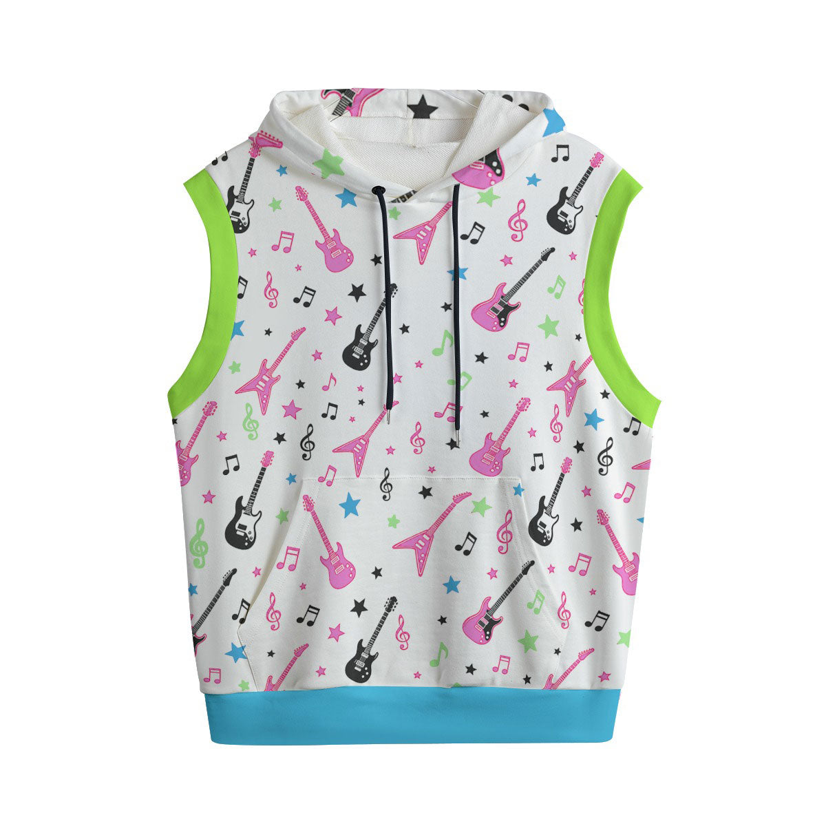 Music Sleeveless Hooded Vest – Scene Emo Y2K Kawaii Punk Cotton Hoodie | XS–5XL