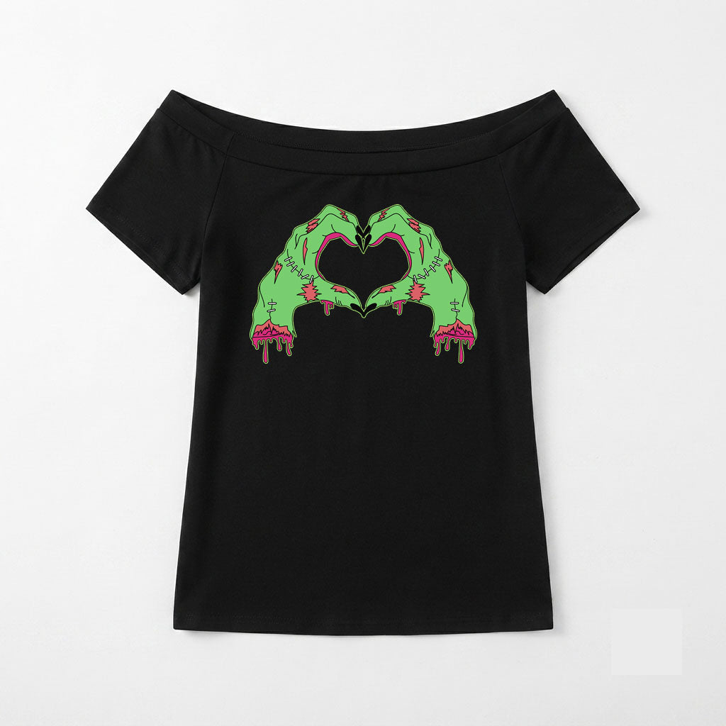 Zombie Heart Hands Off-Shoulder Tee