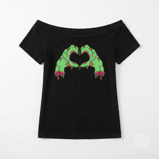 Zombie Heart Hands Off-Shoulder Tee