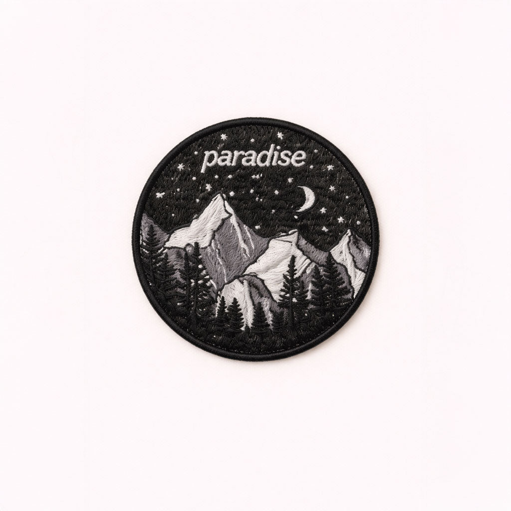 Paradise Mountain Embroidered Iron-On Patch