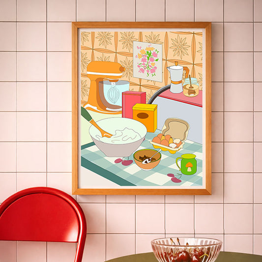 70s Retro Kitchen Wall Art Poster