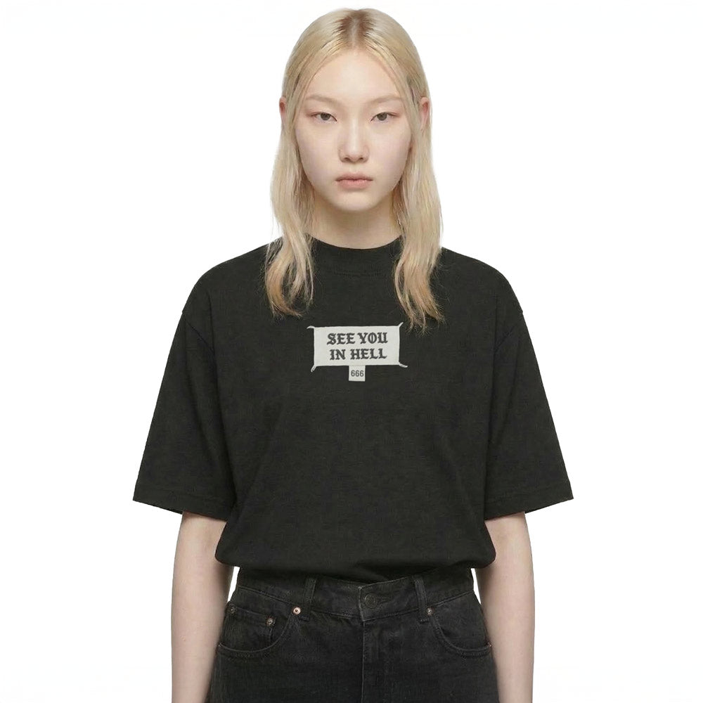 Unisex organic oversized high neck t-shirt