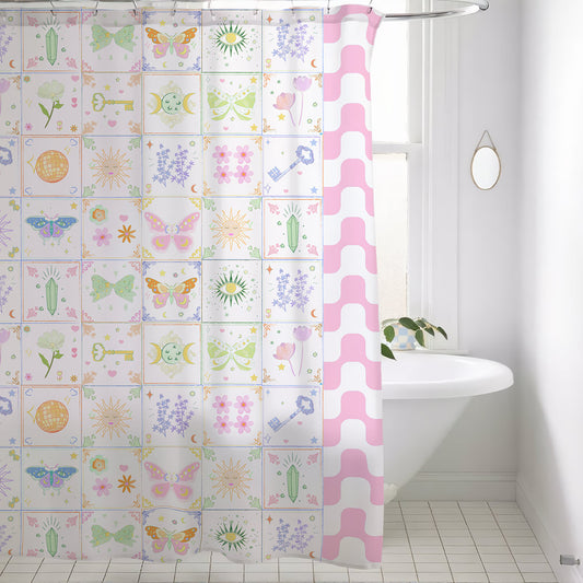 Boho Garden Tile Shower Curtain
