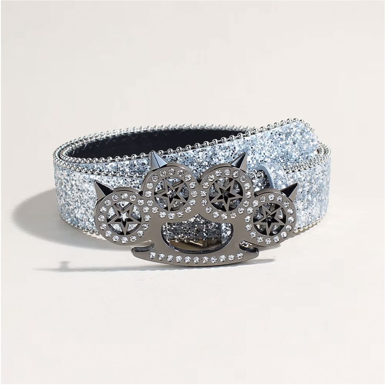 Glitter Brass Knuckle Belt – Scene Kid Punk Goth Waist Belt