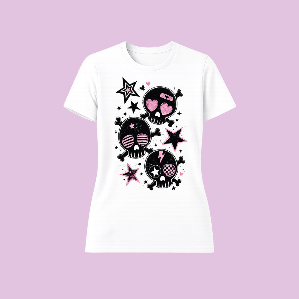 Zombie Skull Stars Women’s Cotton T-Shirt (S–3XL)
