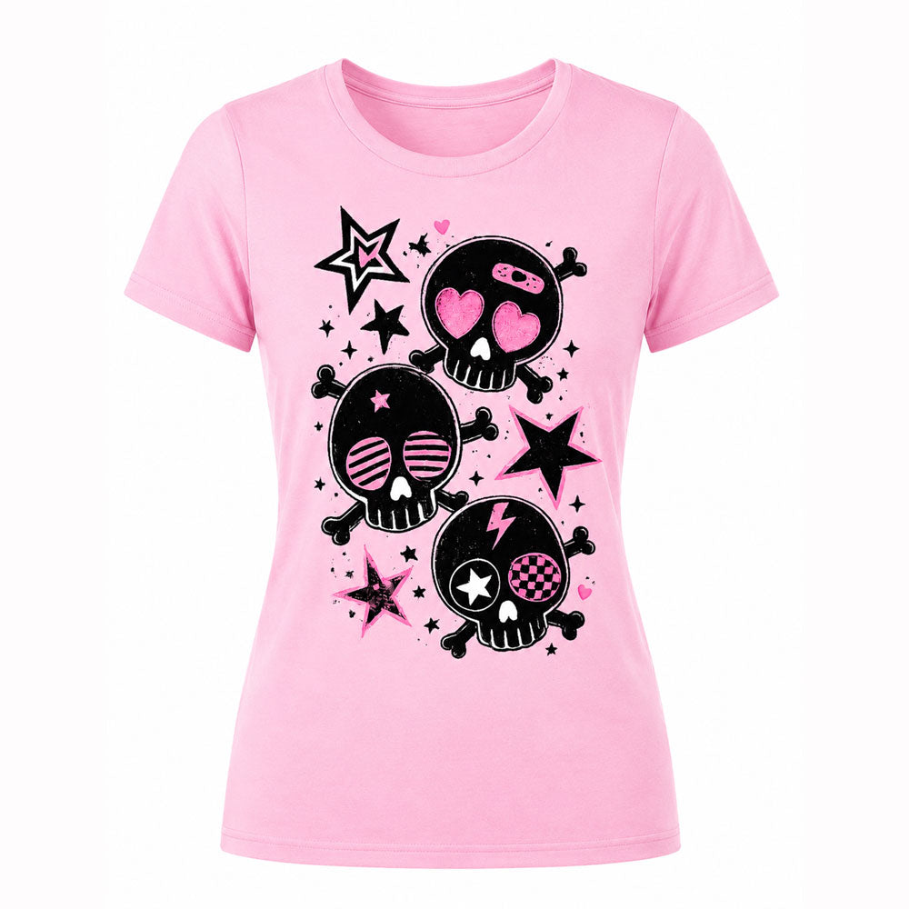 Zombie Skull Stars Women’s Cotton T-Shirt (S–3XL)