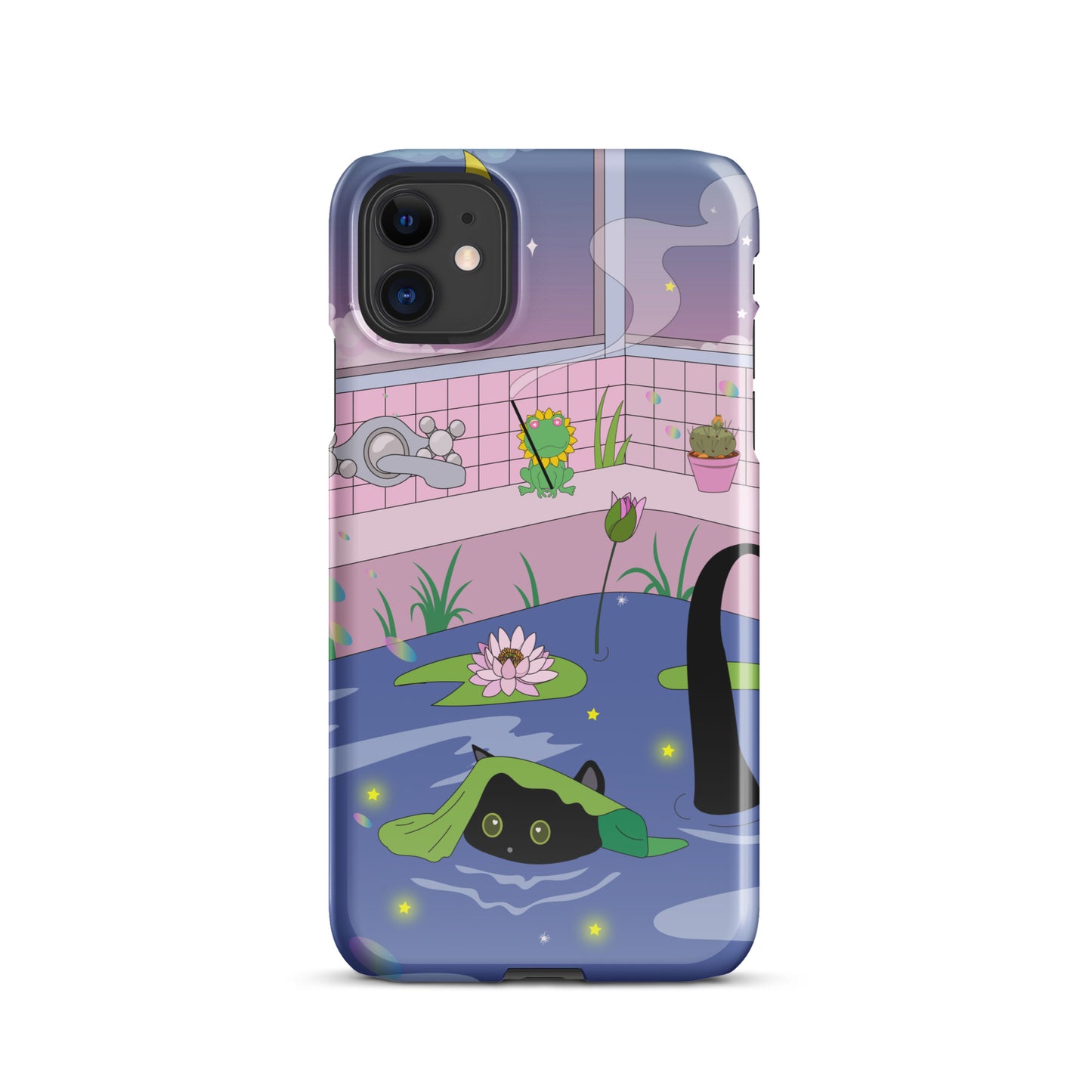 Kawaii Neko night bath iPhone® Case