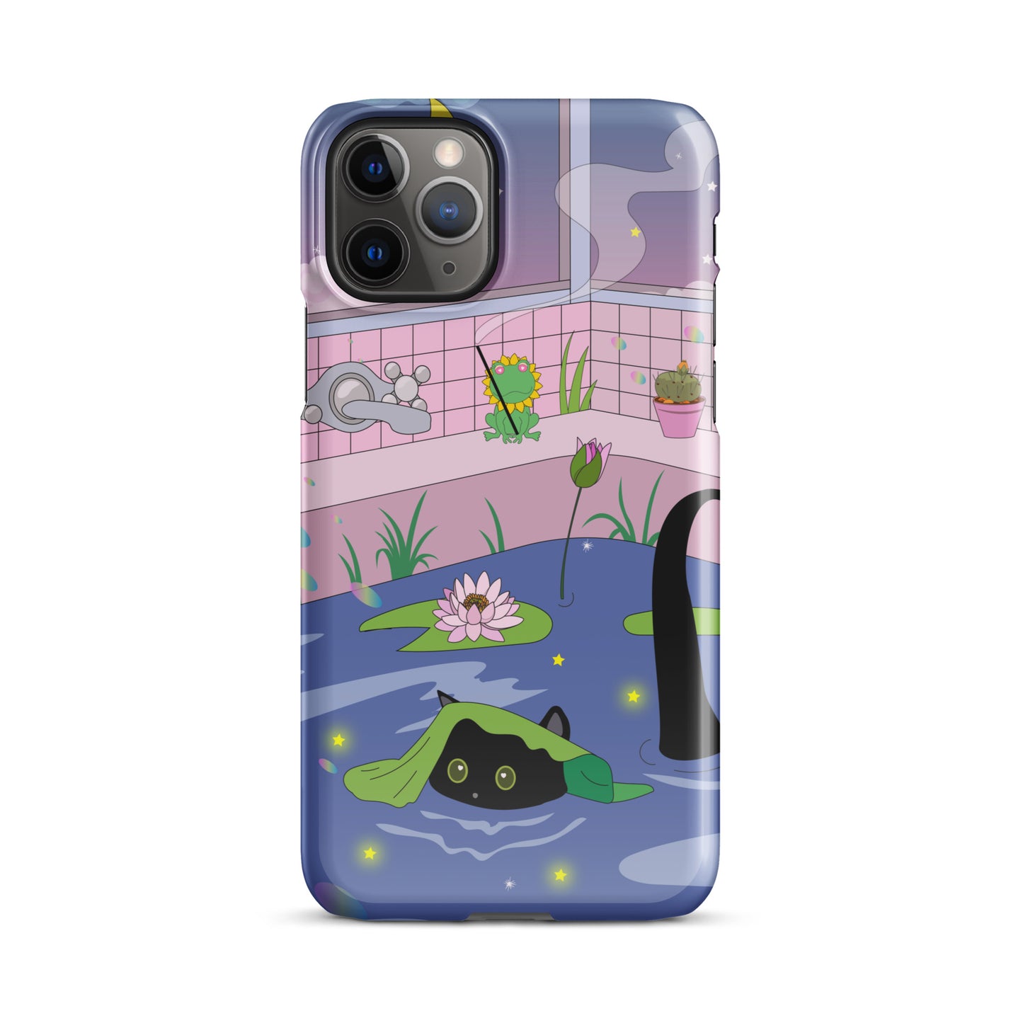 Kawaii Neko night bath iPhone® Case