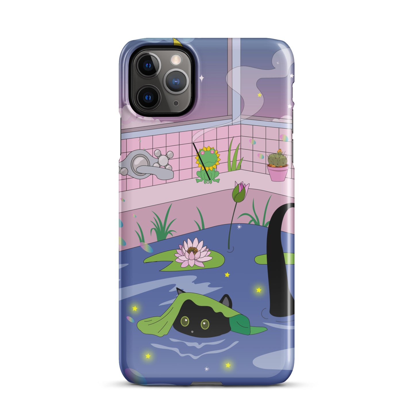 Kawaii Neko night bath iPhone® Case