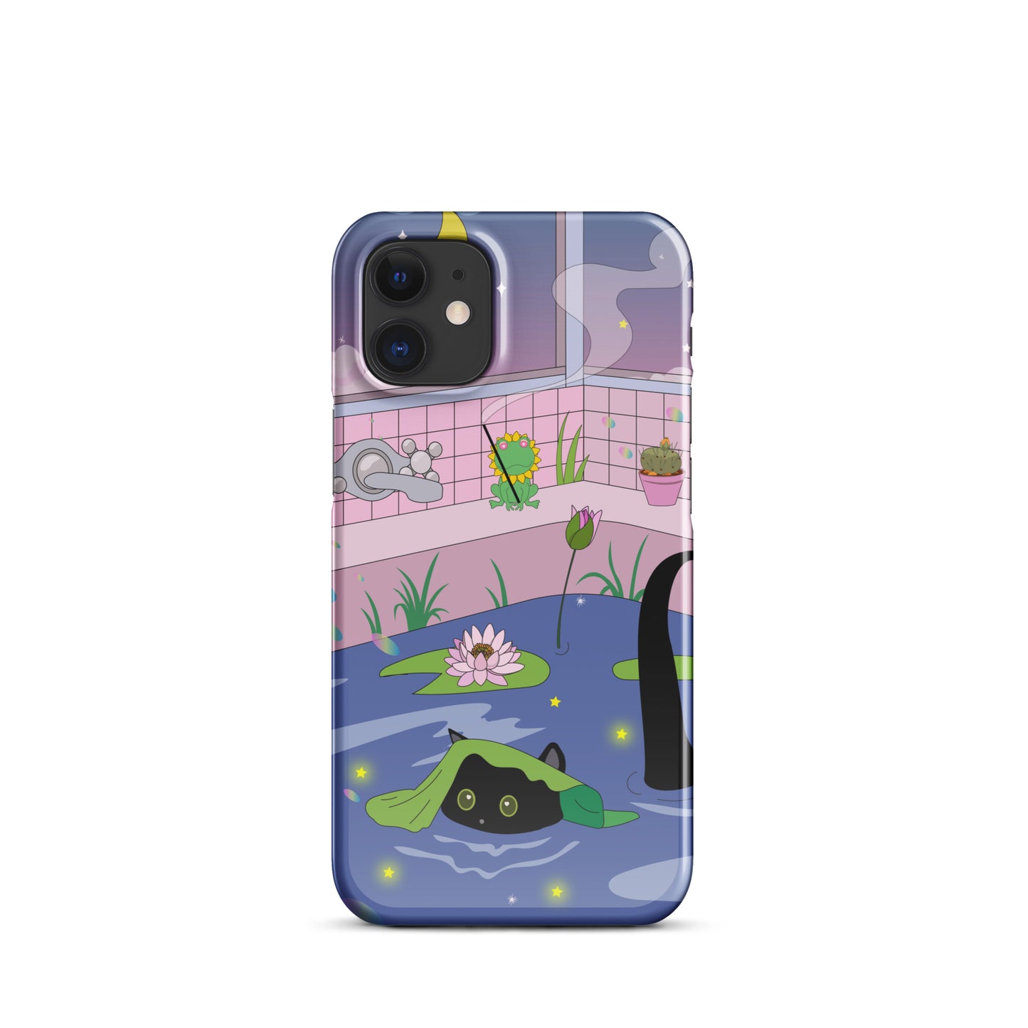 Kawaii Neko night bath iPhone® Case