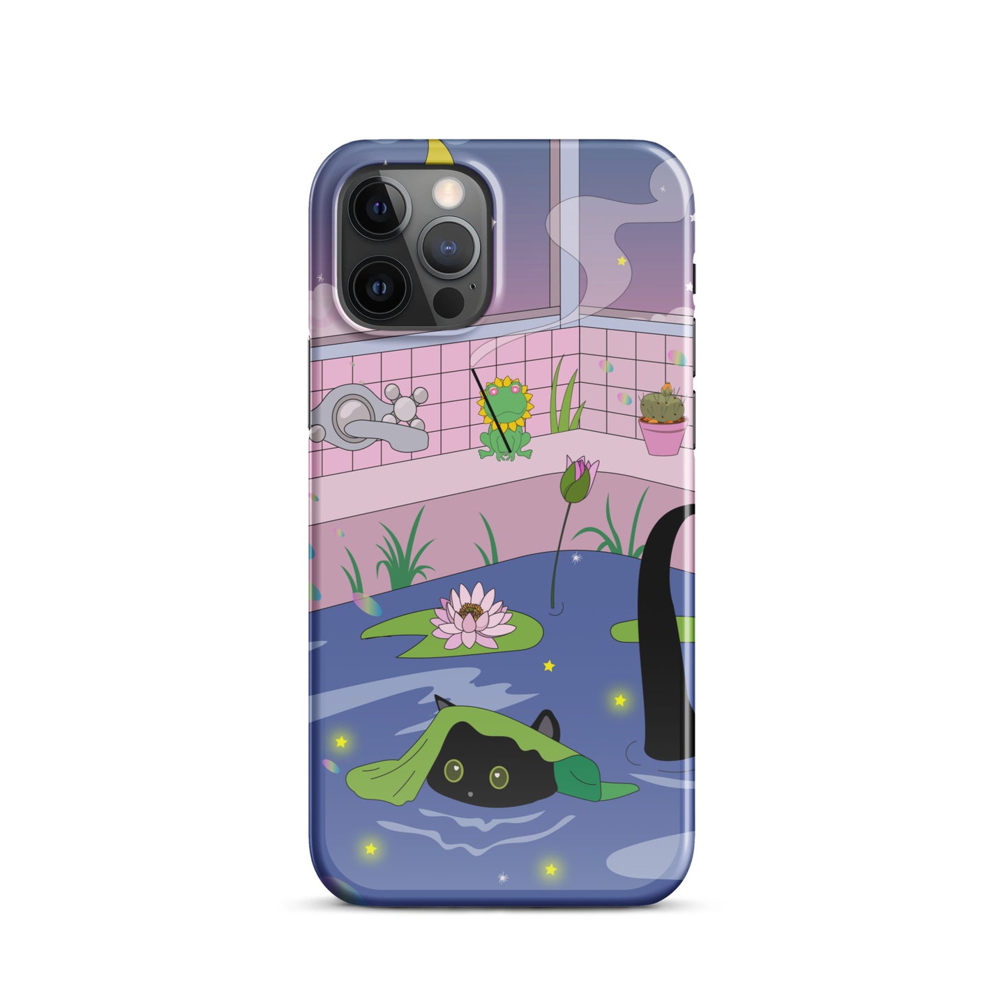 Kawaii Neko night bath iPhone® Case