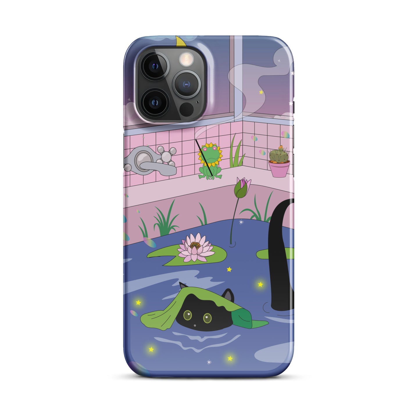 Kawaii Neko night bath iPhone® Case