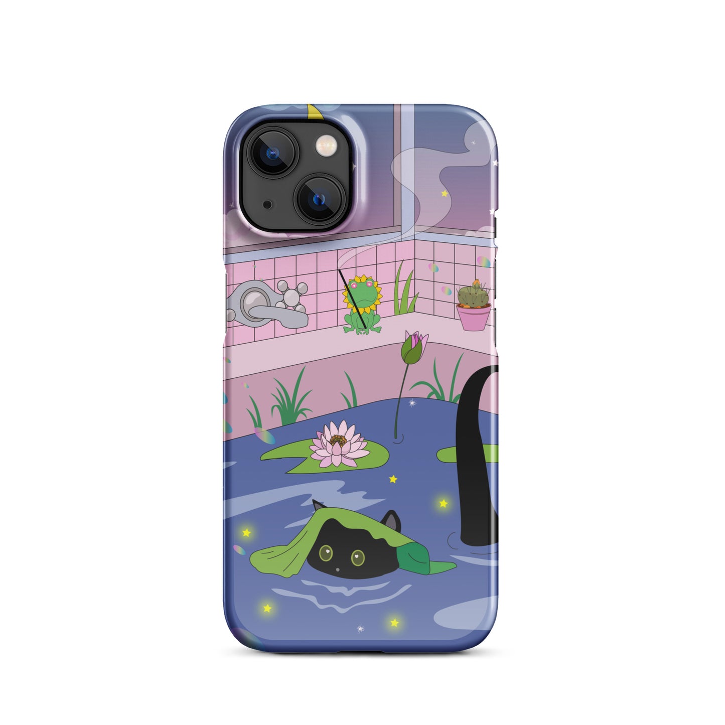 Kawaii Neko night bath iPhone® Case