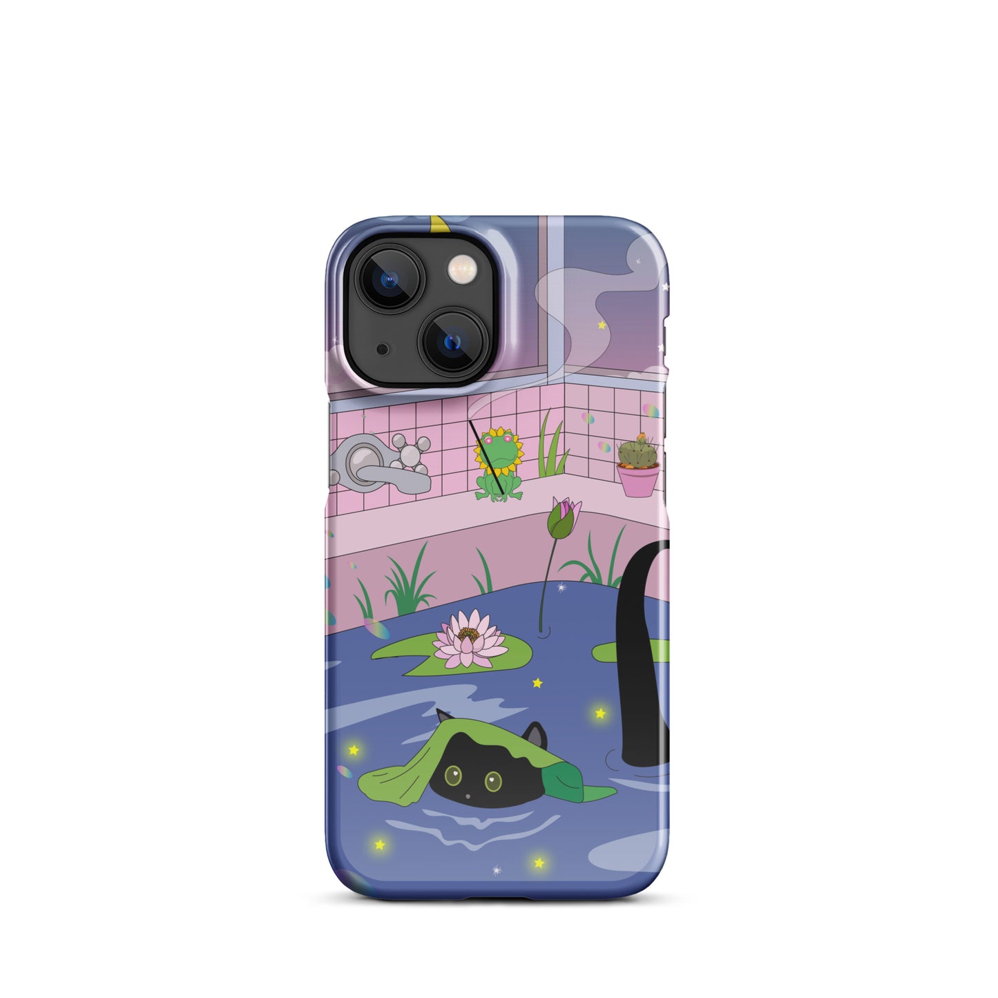 Kawaii Neko night bath iPhone® Case