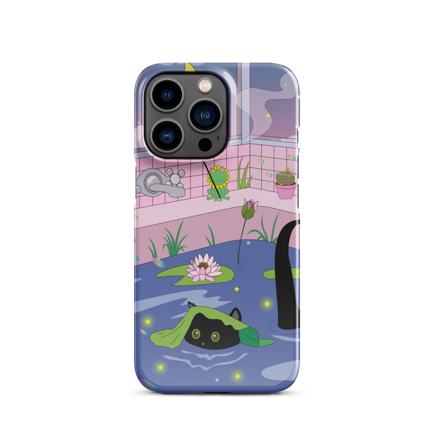 Kawaii Neko night bath iPhone® Case