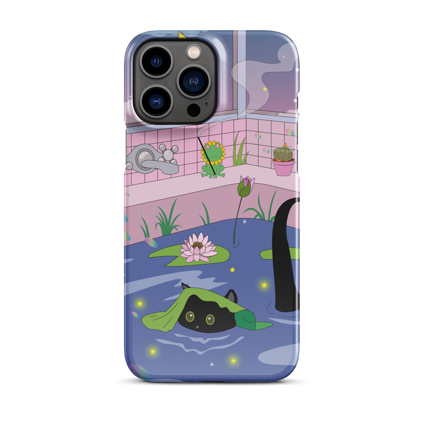 Kawaii Neko night bath iPhone® Case