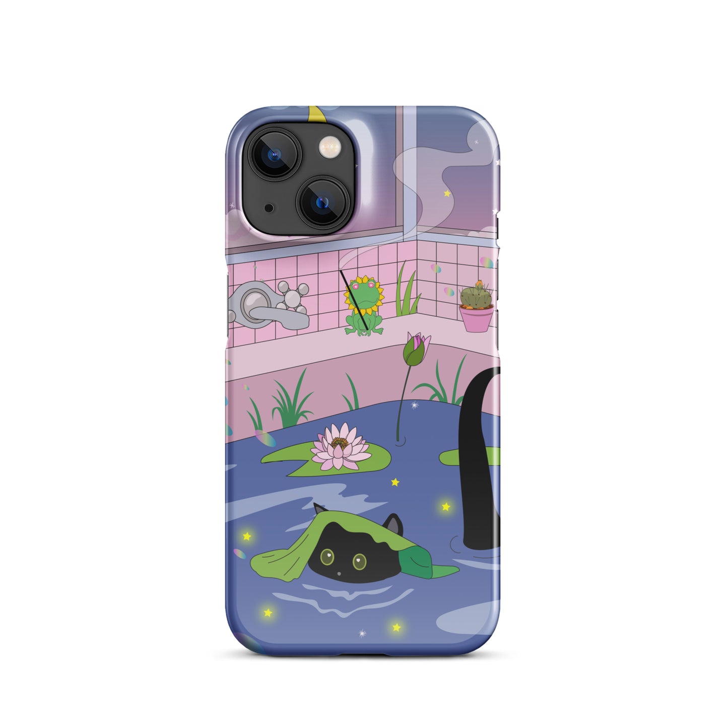 Kawaii Neko night bath iPhone® Case