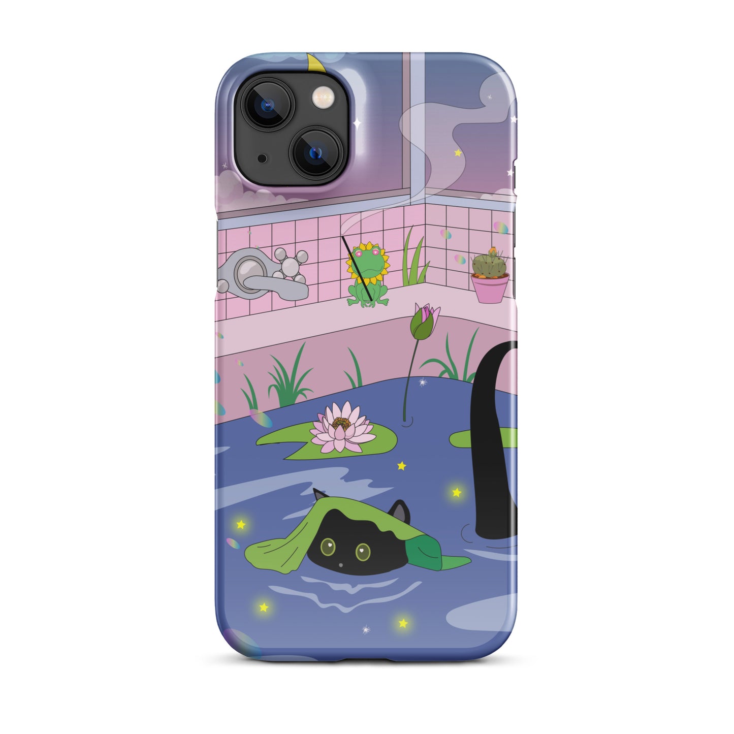 Kawaii Neko night bath iPhone® Case