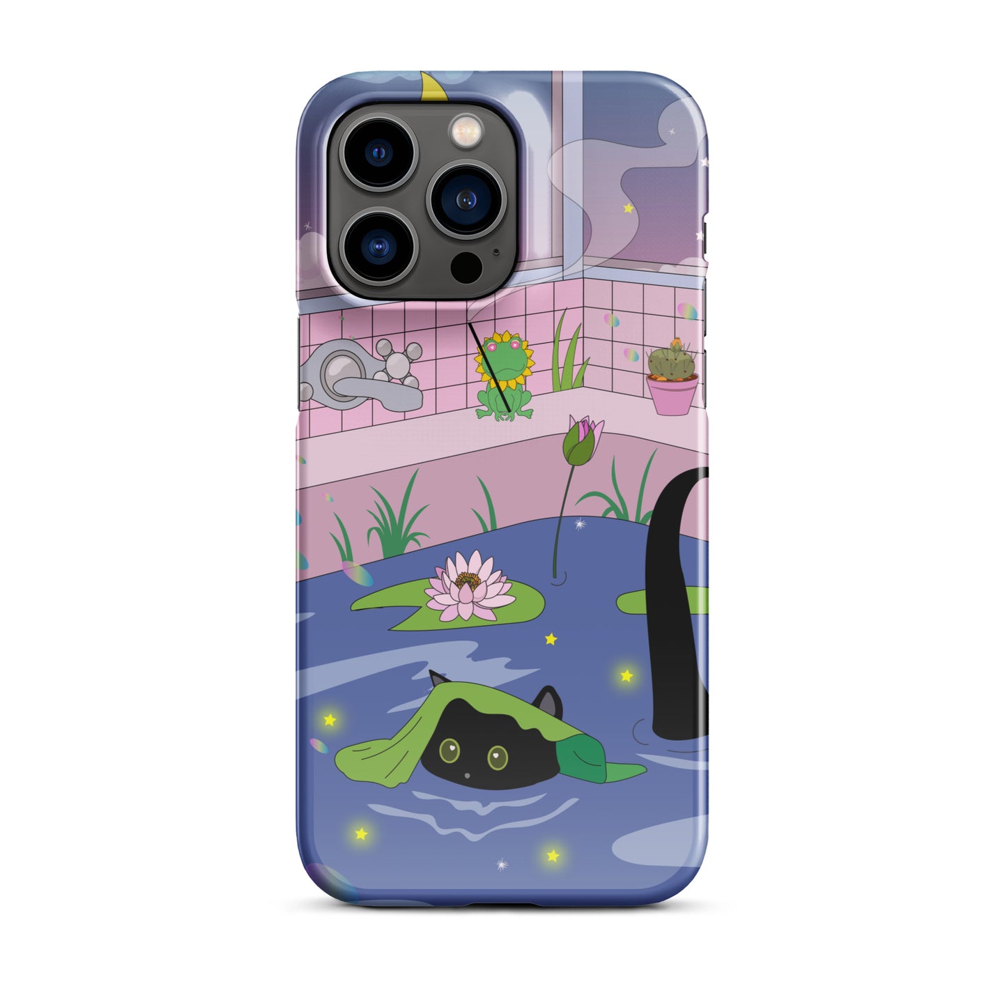 Kawaii Neko night bath iPhone® Case