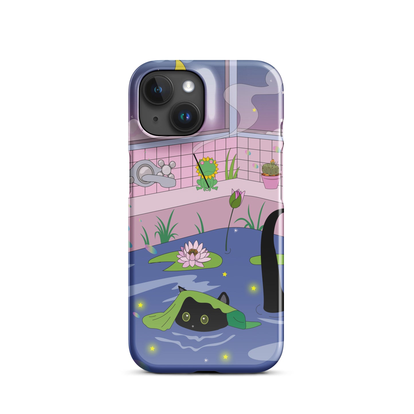 Kawaii Neko night bath iPhone® Case