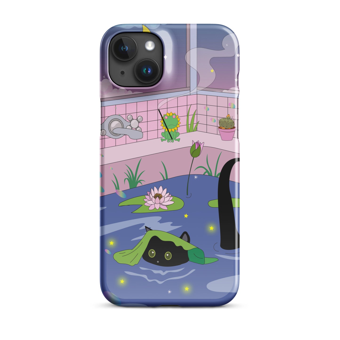 Kawaii Neko night bath iPhone® Case