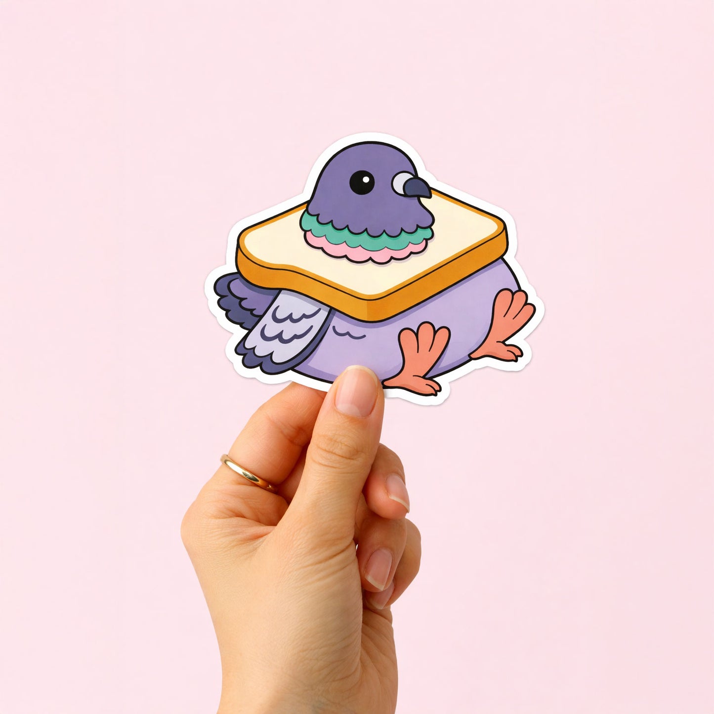 Carbs Are My Only Dopamine Pigeon Sticker – Funny Food Vinyl Decal