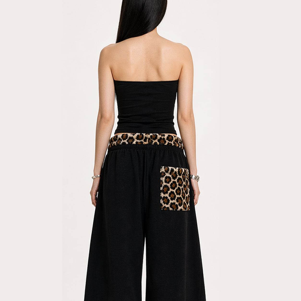 Leopard Waist Cargo Sweatpants – Y2K Oversized Baggy Fit