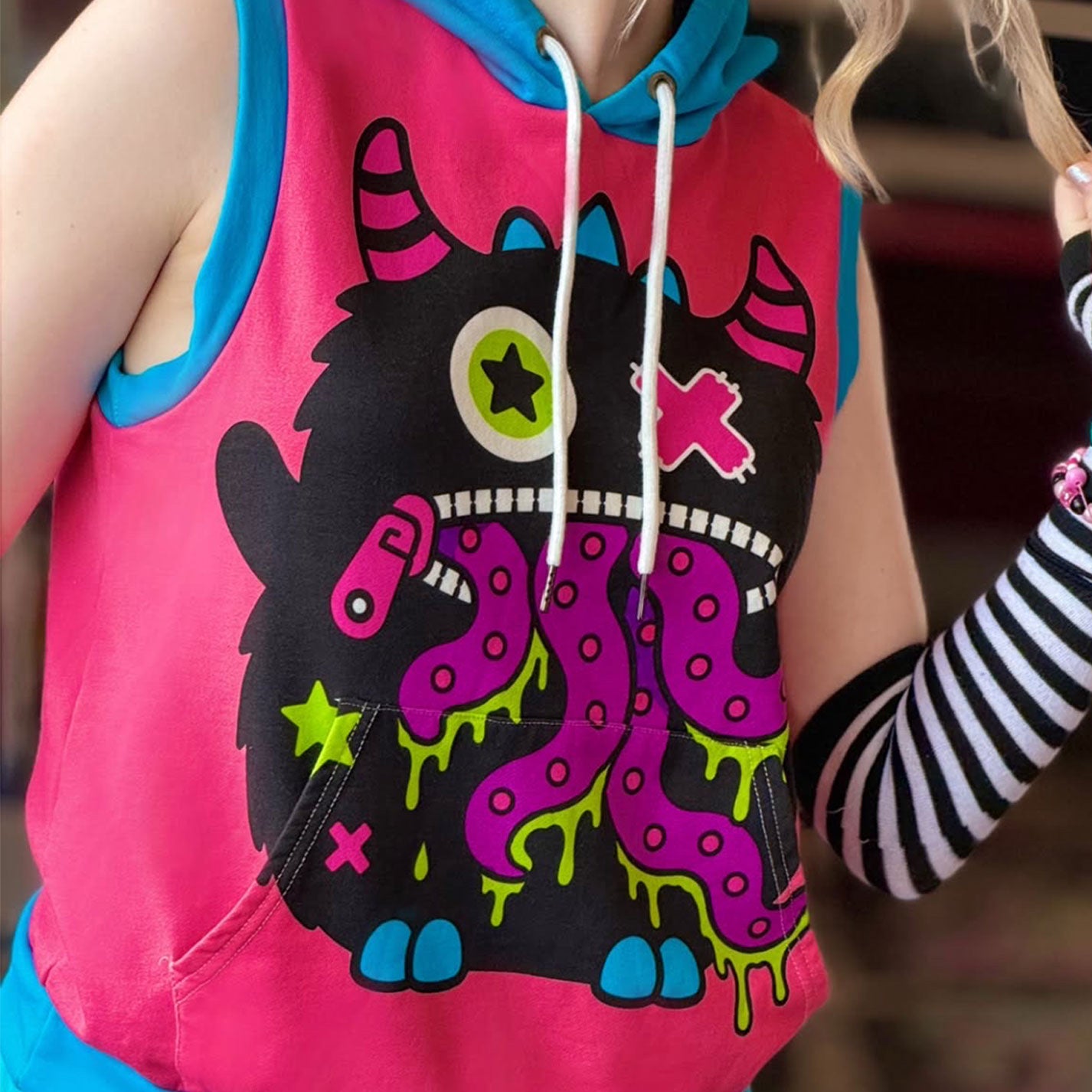 Sheppy Zippy Tako Monster Cotton Unisex Hooded Vest (XS–5XL)