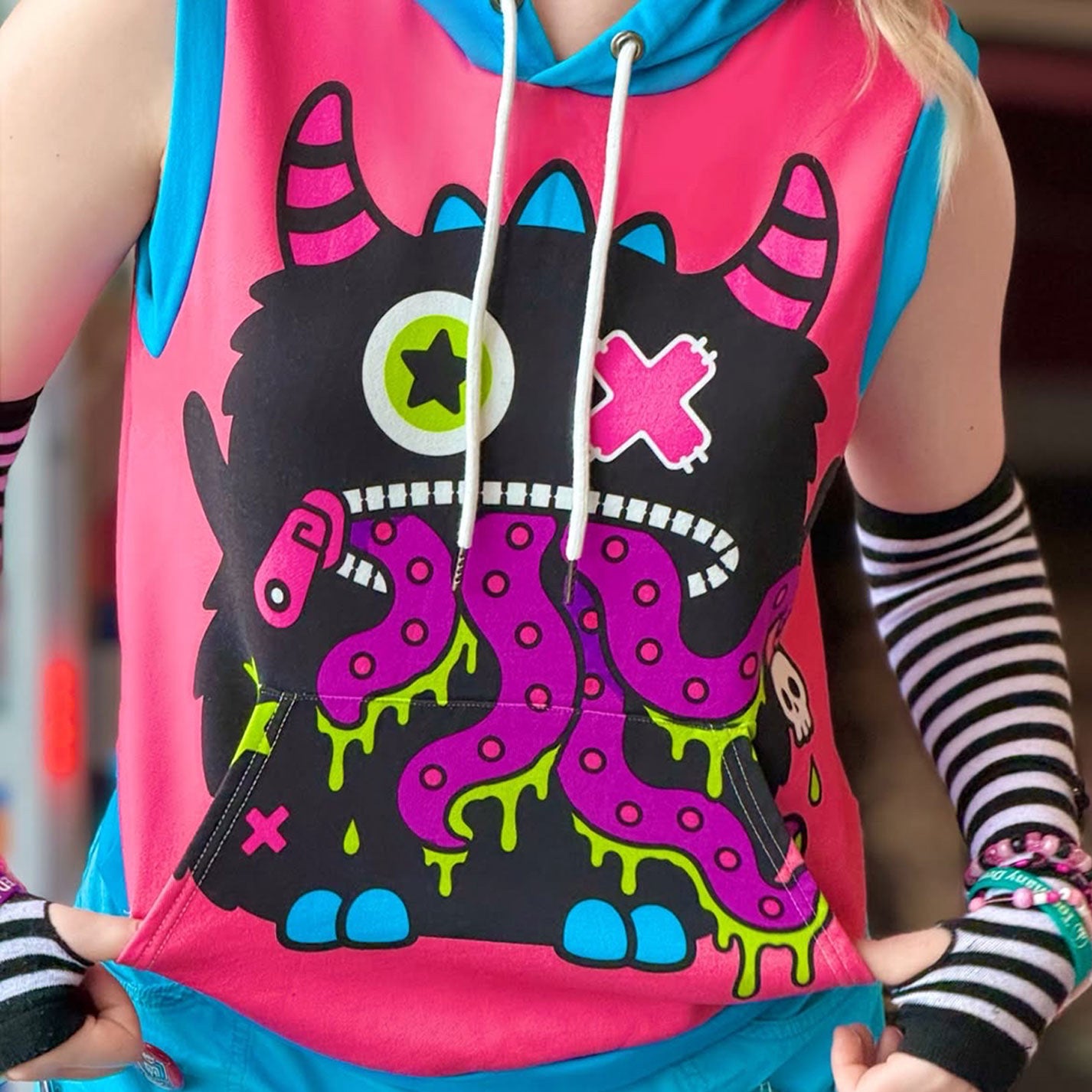 Sheppy Zippy Tako Monster Cotton Unisex Hooded Vest (XS–5XL)